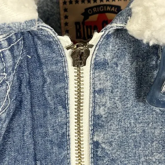 Original Blue Greek Jean Cotton Winter Coat Men's Size 2X Medium Wash - Picture 7 of 13